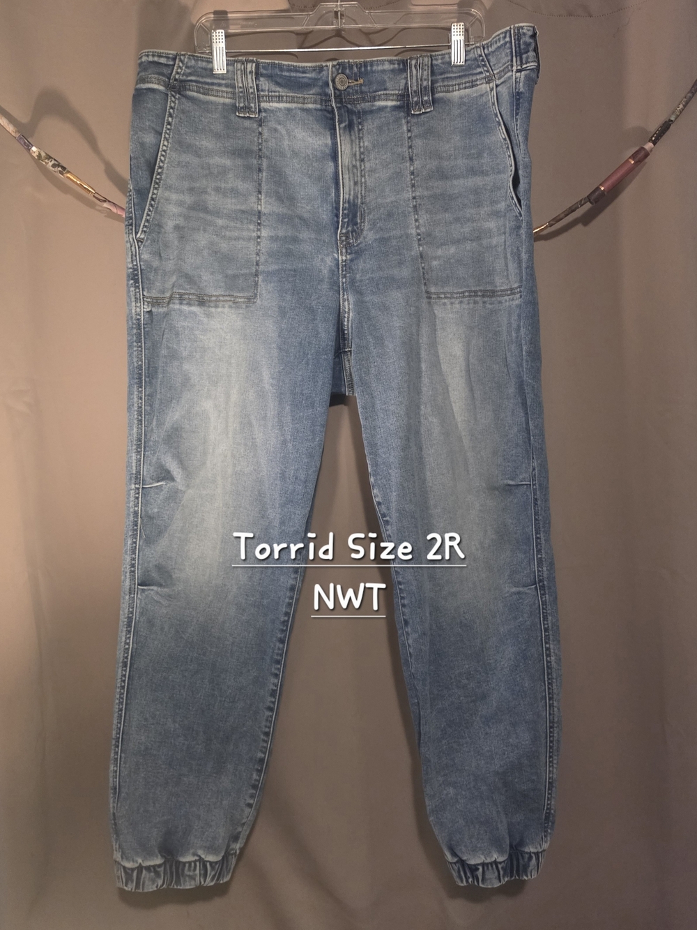 Torrid Women's Plus Size 2R Light Blue Denim Jogger Jeans